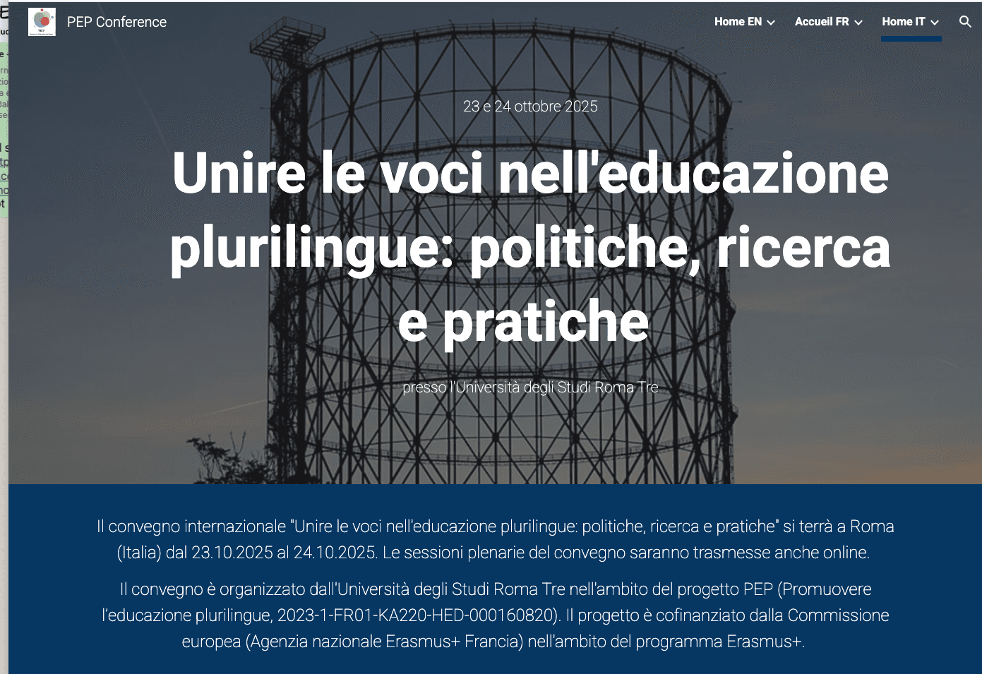Convegno internazionale “Unire le voci nell’educazione plurilingue: politiche, ricerca e pratiche” (PEP Project) 