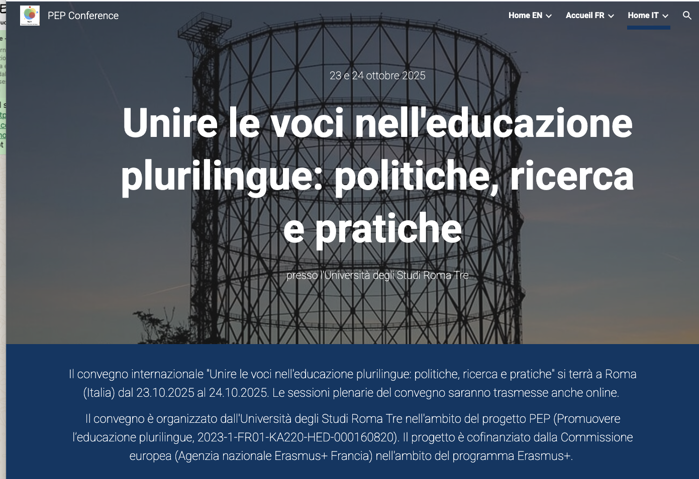 Convegno internazionale “Unire le voci nell’educazione plurilingue: politiche, ricerca e pratiche” (PEP Project) 